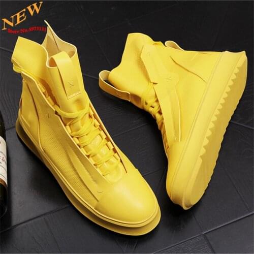 Autumn Mens Sneakers Hip Hop Platform Flats Male Trending Leisure High Tops Shoes Trainers Zapatillas Hombre