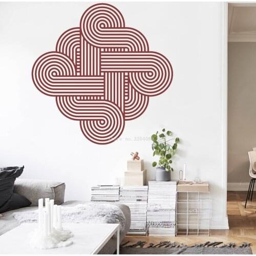 Intertwined op art lines wall sticker simple elegant decal Home Modern Decor Sofa background Removable Vinyl Window Murals DG519
