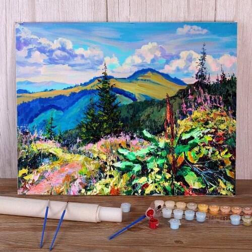 Landscape Mount Ludova Coloring By Numbers Painting Kit Oil Paints 40*50 Boards By Numbers Home Decoration Crafts Wholesale