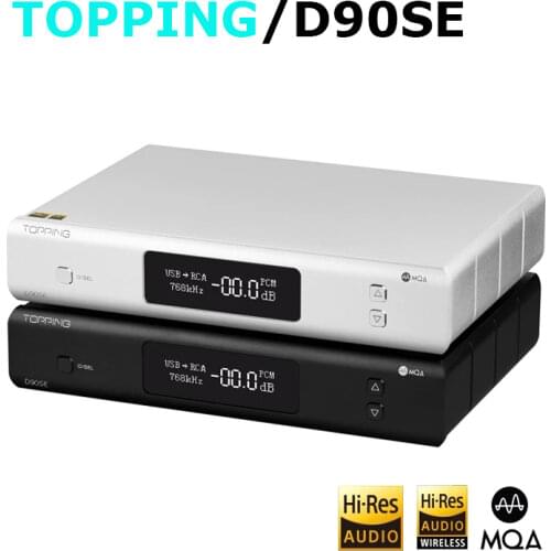 TOPPING D90SE ES9038Pro MQA DAC Bluetooth 5.0 DSD512 PCM768kHz Fully Balanced HiFi Decoder D90 MQA D90
