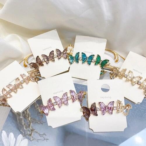 Cute Butterfly Star Hair Clips Clamp For Women Girl Glass Crystal Bobby Hairpins Hair Barrettes Hair Accessories