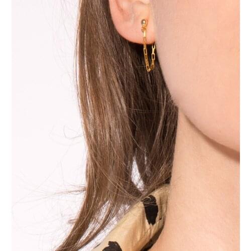 Ball Chain Earrings Stainless Steel Minimalist Long Chain Drop Earrings for Women Girls Cute Trendy Jewelry Free Shipping