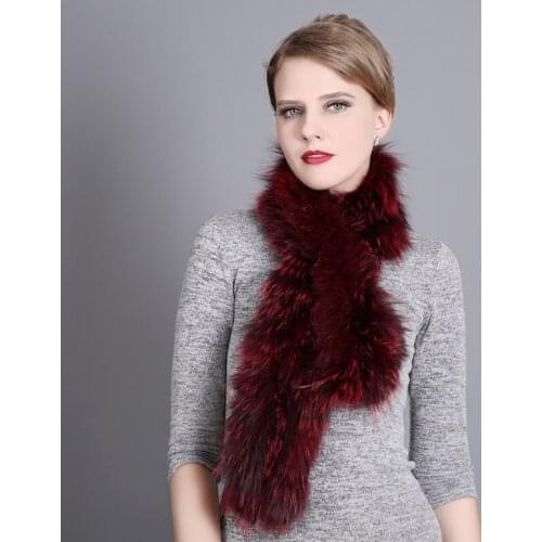 DANKEYISI Women Real Fur Scarf Nature Fur Neck Scarf Women Winter Fur Scarves Female Luxury Natural Fur Mufflers 100*13