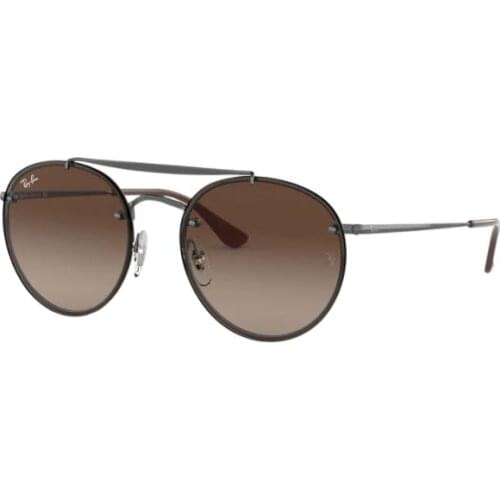 Rayban Blaze Round 3614N 914413 54 Sunglasses Gunmetal Frame Brown Gradient Lenses High Quality Vision Unisex Sunglass 2021