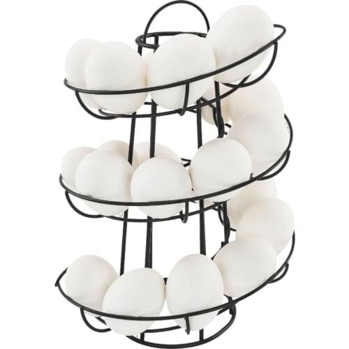 Egg rack spiral storage rack Egg Skelter Deluxe Spiraling Dispenser Rack Basket Storage Space Up to 24 Multi-functional rack