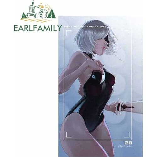 EARLFAMILY 13cm x 7.8cm for NieR DIY Motorcycle Car Stickers Vinyl Material Fashion Occlusion Scratch Funny VAN Decal Decoration