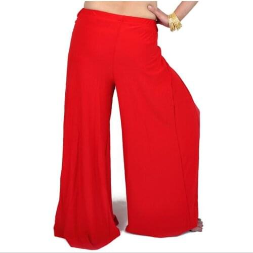 Womens Belly Dance Elastic Harem Pants Dancer Practice Trouser Soft Modal Loose Wide Leg Solid Color