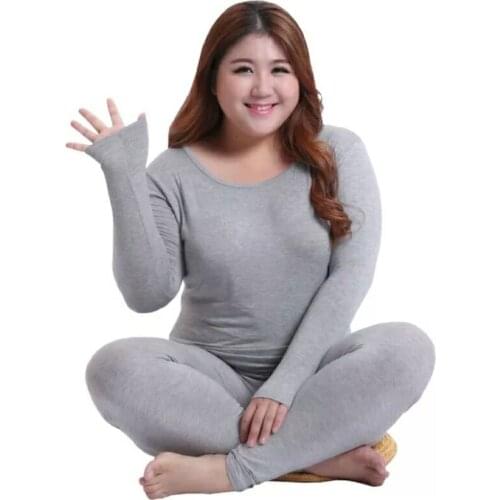 Long Sleeve Women Plus Size Thermal Long Johns Autumn Women Long Johns Solid Warm Women Thermal Underwear 3XL 4XL 5XL 90KG Wear