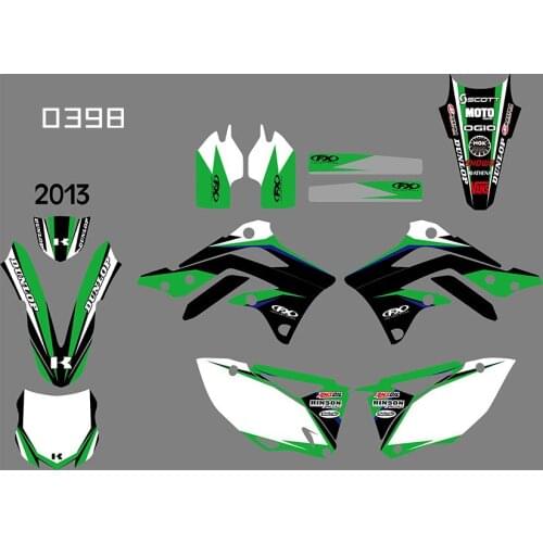 0398 motorcycle Team Graphic & Backgrounds Decal Stiker Kits for Kawasaki KXF450 2013