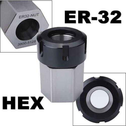 1PCS Hard Steel Hex ER32 Square Collet Chuck Holder Block CNC Lathe Tool Holder For CNC Lathe Engraving Machine