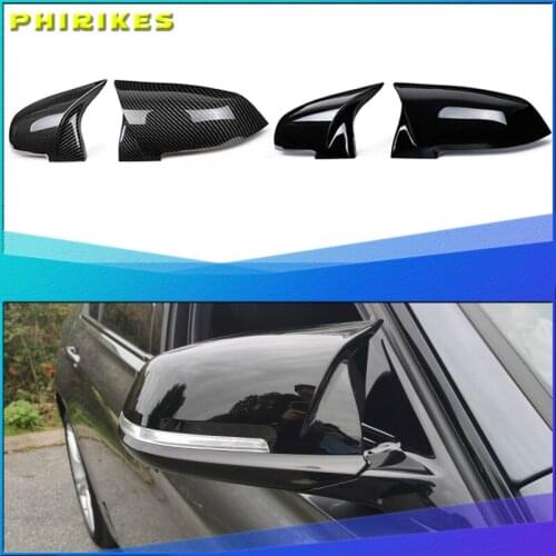 2 pieces Rearview Mirror Cover Cap Carbon Black for BMW Series 1 2 3 4 X M 220i 328i 420i F20 F21 F22 F23 F30 F32 F33 F36 X1
