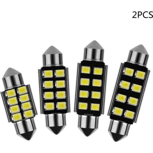 2PCS dome lamps 31mm 36mm 39mm 41mm Festoon 8 smd LED ERROR FREE2835 CANbus C5W led interior reading white ice blue