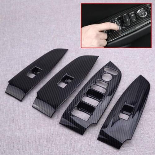 4pcs Carbon Fiber Style Inner Door Window Lift Switch Button Panel Cover Trim Fit For Honda Accord 2018 2019