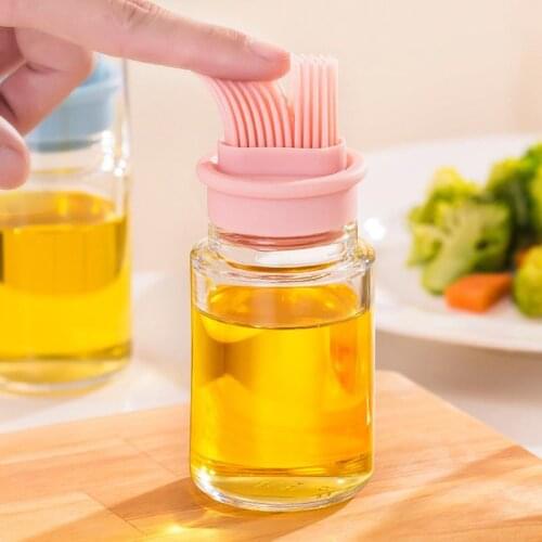 5.07oz 150ML Oil Bottle Brush Refillable Sauce Bottle Brush Baking Brush with Lid Butter Bread Pastry Brush Kitchen Gadgets