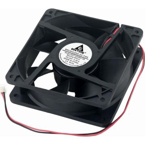 50 Pieces Gdstime DC 24V PC Cooling Fan 120*120*38mm 12cm 2Pin Computer Case Motor Cooler 120mm x 38mm 12038s 0.35A