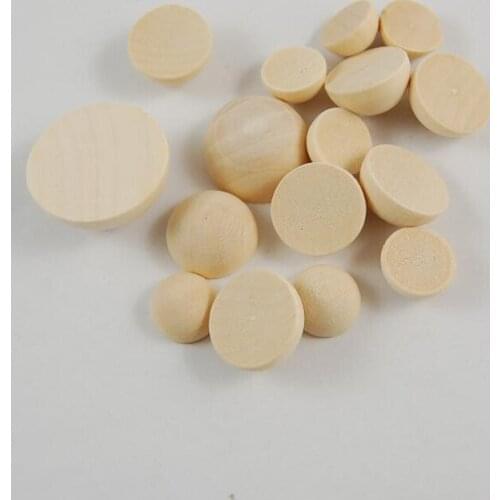 50pcs/lot 15/20/25/30mm Semicircle Natural Wood Beads Ring Face DIY Jewelry Accessories Loose Wooden Cabochon Beads