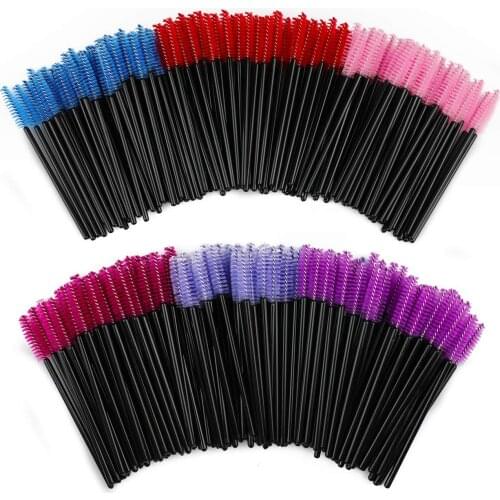 50Pcs/lot Disposable Eyelash Brush Plastic Handle Eyebrow Brush Mascara Wands Applicator Spoolers Eyelash Extension Makeup Tool