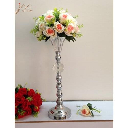 53 cm height silver Creative metal candle holder wedding centerpiece event road lead party flower rack 1 lot = 10 pcs