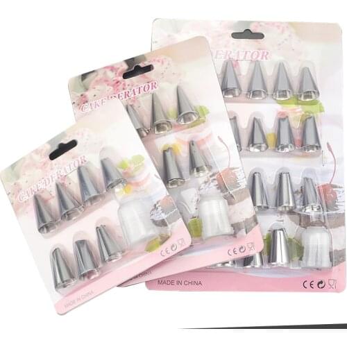 8/12 / 24pcs stainless steel decorating mouth set cake puff squeeze flower cream mouth Cake baking decoration tools