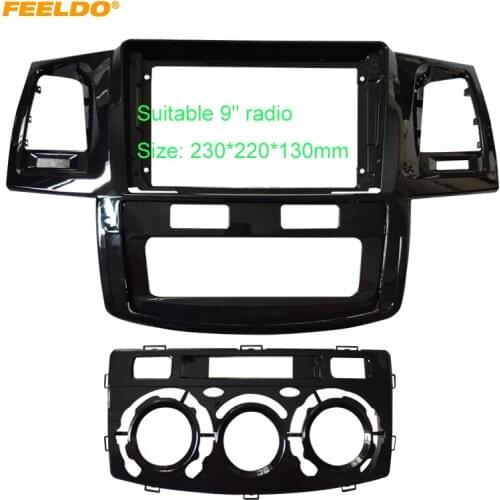 FEELDO Car Radio Audio Fascia Frame Adapter For Toyota Hilux VIGO 9" Big Screen 2Din CD/DVD Plate Panel Dash Mount Kit