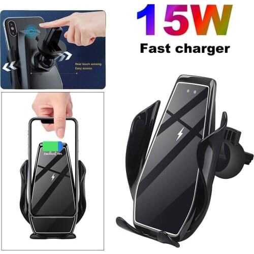 15W Fast Qi Car Wireless Charger Automatic Clamping for iPhone 12 11 XS XR X 8 Samsung S21 S20 S10 Air Vent Mount Phone Holder