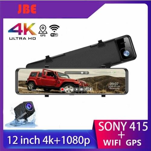 4K 3840*2160P 12 Inch Car DVR Dash Cam WIFI GPS Sony IMX415 Rear View Mirror 1080P Car Camera Video Recorder Park Monitor