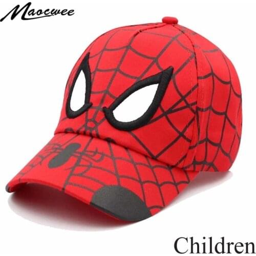 Anime Cartoon Children Baseball Cap Spider Embroidery Snapback Caps Cotton Hip Hop Hat Adjustable Kid Outdoor Sun Hat Summer Cap
