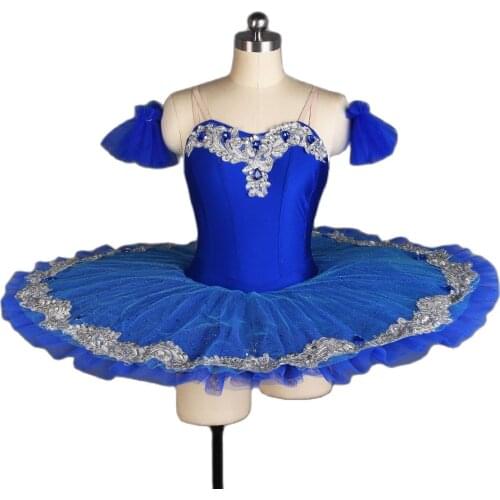 All For Dance 2019 New Royal Blue Spandex Bodice With Siliver Trim Pro-professional Ballet Stage Performance Dance Wear Tutu