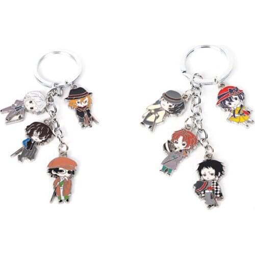 Bungo Stray Dogs Pendant Keychain Nakajima Atsushi Osamu Dazai figure zinc alloy Keyring key chain cosplay gift