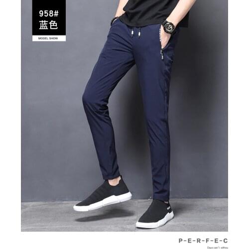 Casual Pants Men Fashion Slim Fit Chinos Fashion Trousers Male Brand Sports pants Trunks slacks Running pants With Pockets