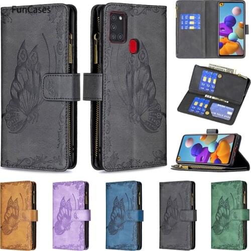 Embossing Wallet Phone Case For cellular Samsung A21 Mirror Cases sFor Galaxy hoesje A21S A31 A42 5G A32 A41 Telephone Positivo