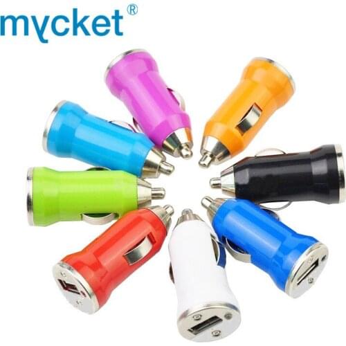 MYCKET Colorful Mini Car Charge USB Charger Fast Car Mobile Phone Charger зарядное устройство For iPhone Xiaomi Huawei