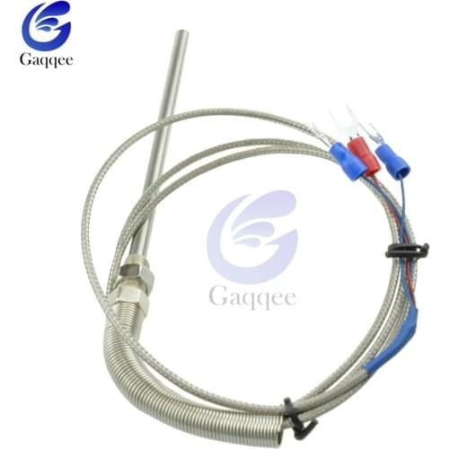 RTD PT100 Temperature Sensor Stainless Steel Shield 10cm Probe Tube with 3 Cable Wires for Temperature Controller
