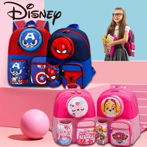 Disney Marvel Primary School Schoolbag Oxford Cloth Boys Girls Children Bag Spiderman Cartoon Anime Lightweight Kid Backpack