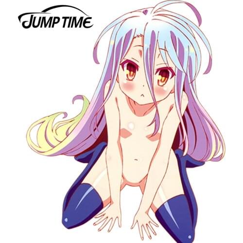 JumpTime 13cm x 10.4cm Car Styling Sexy Beauty No Game No Life Anime Sweet Hot Girl Shiro Decal Rear Windshield 3D Car Stickers