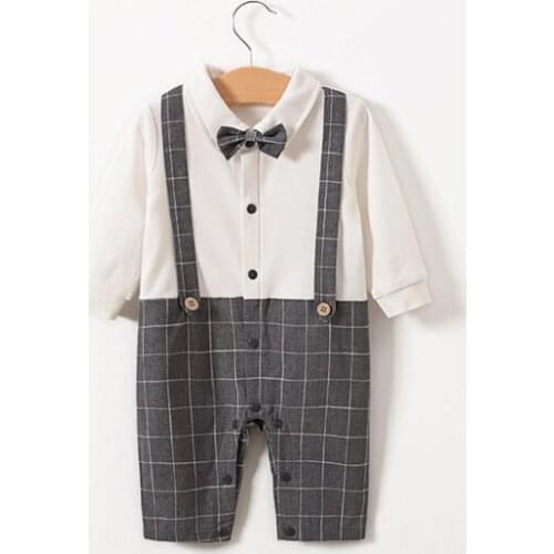 Newborn Gentleman baby Boys Winter Baby Rompers Infant fleece Jumpsuit for kids new born baby clothes