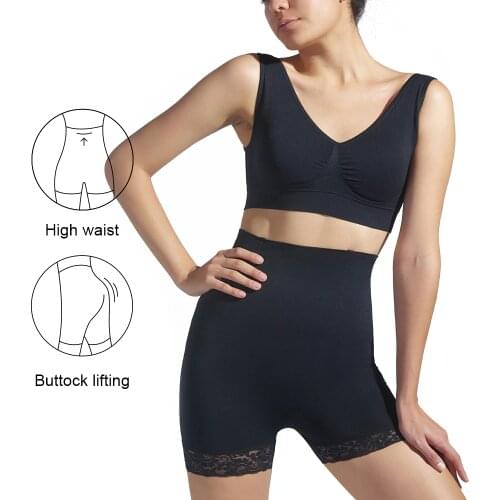 SH-0002 High Waist Steel Support Non-slip Shaper Shorts Lace Shapewear Underwear