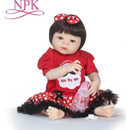NPK 23'' Lifelike Reborn Baby Dolls White Skin Babies Doll Full Vinyl Body So Truly Girl Model Doll For bebe Toy Gifts