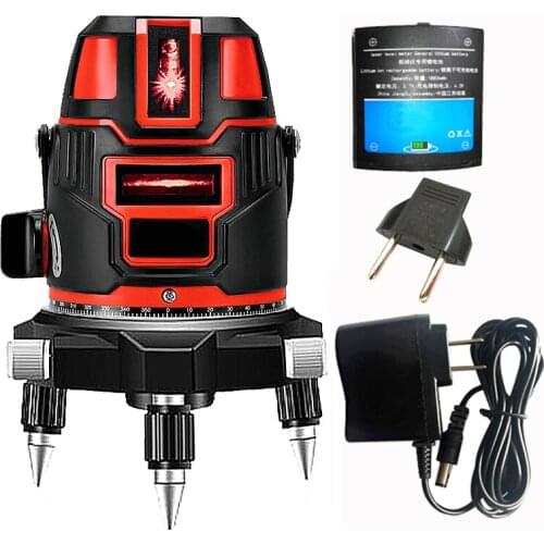 20 times Red Laser Level 5 laser lines 6 points 360 degrees Rotary Self Lleveling cross Tilt Function 635nm with outdoor