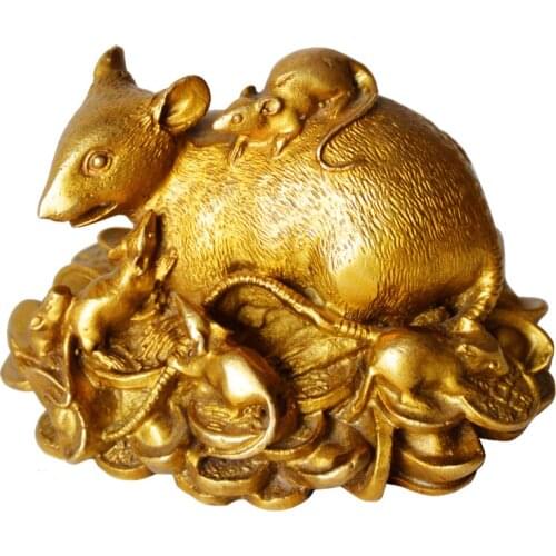 The copper money rat decoration twelve zodiac lucky Home Furnishing copper in the living room feng shui decorationroom Art