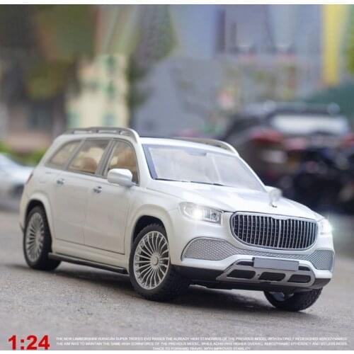 1/24 Alloy Die Cast GLS600 Metal Car Model Toy Simulation Steering Light Music Collection Toys Vehicle For Gifts