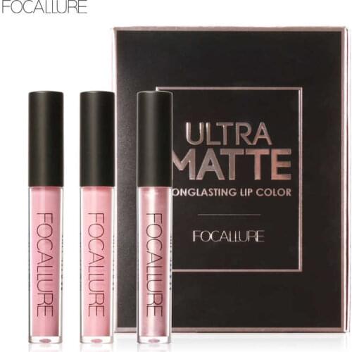 3Pcs/Kit Matte Liquid Lipstick Set Lip Tint Korean Cosmetics Lip Gloss Metallic Glitter Red Velvet Lipgloss Makeup