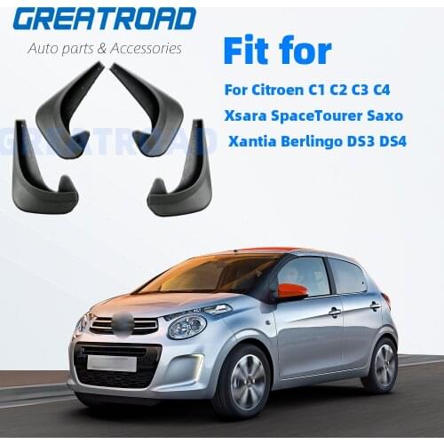 Set Universal Mudflaps Mud Flaps Splash Guards Mudguards For Citroen C1 C2 C3 C4 Xsara SpaceTourer Saxo Xantia Berlingo DS3 DS4