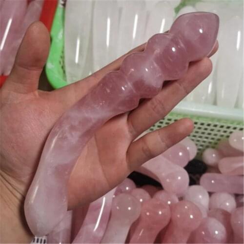 Natural Rose Quartz Crystal Massage Yoni Wand for Woman Health OR Gift 18cm Natural Stone Crystal Stone