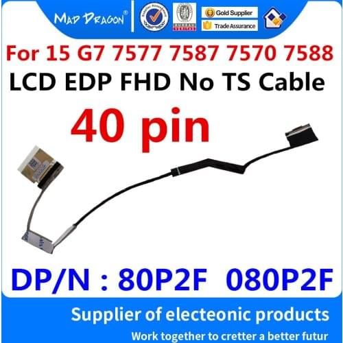 New original Ribbon LCD Video Cable EDP FHD No TS for Dell Inspiron 15 G7 7577 7587 7570 7588 CKF50 80P2F 080P2F DC02002TC00
