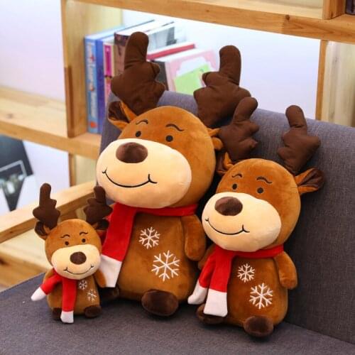 Hot New Christmas Deer Plush Reindeer Furry Deer Christmas Decoration For Home Ornament Happy New Year Christmas Gift Kids Gift