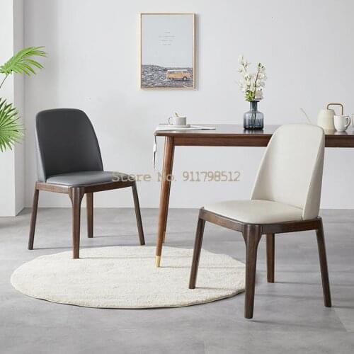 Dining chair household solid wood backrest chair light luxury makeup chair restaurant dining table chair modern minimalist nordi