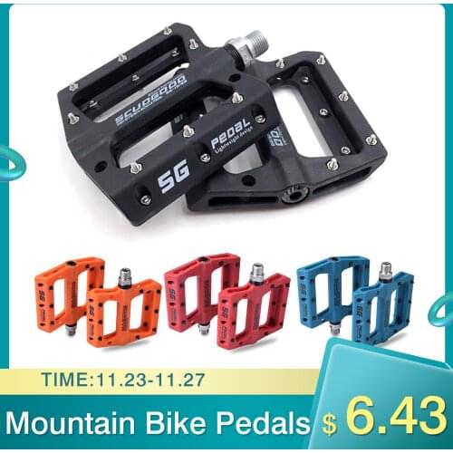 Mountain Bike Pedal MTB Pedals Bicycle Flat Pedal Nylon Fiber MTB Cycling Anti-skid Foot Pedal Sports Accessories Low Price Sale