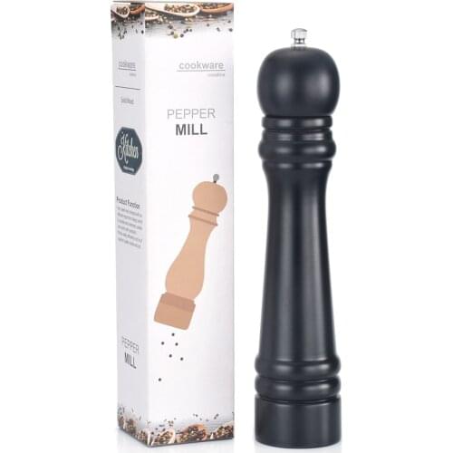 Peugeot cooking Salt 27.5cm Wooden Salt & Pepper Mill Grinder Set in black