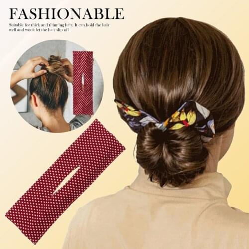 Ball Head Curling Iron Fashion Polk Dot Print Bun Hair Bands Women Hair Bands Summer Headband Hair Braider Hair Styling Bun